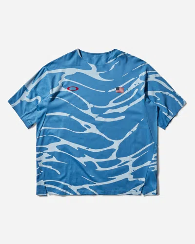 Oakley Team Usa Surfing Graphic T-shirt Waves In Blue