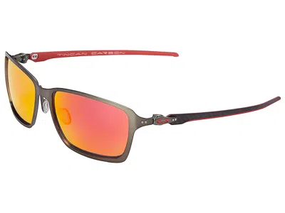 Pre-owned Oakley Tincan Carbon Scuderia Ferrari Sunglasses Oo6017-07 Carbon/ruby Iridium