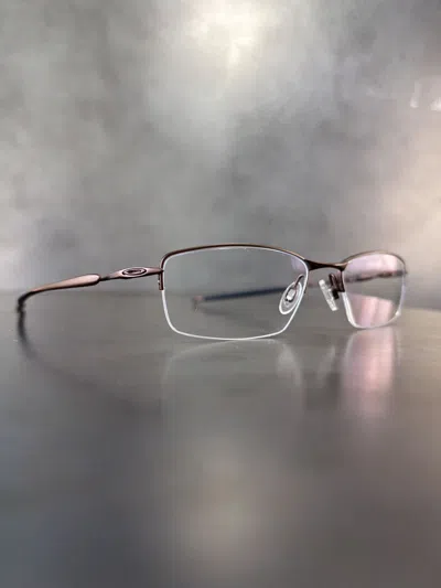 Pre-owned Oakley Transistor Rootbeer Eyeglasses Frames Metal In Brown
