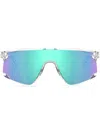 Oakley Womens Clear Oo9280 Bxtr Rectangle-frame Acetate Sunglasses In Neutrals