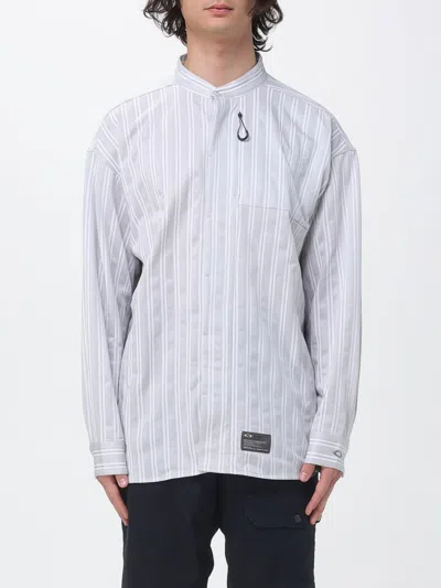 Oakley Vertical-stripe Band-collar Shirt In White