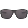 Oakley Turbine Rotor 128mm Polarized Shield Sunglasses In Matte Black/prizm Grey