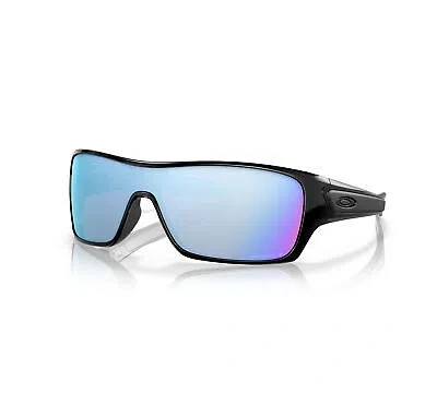 Pre-owned Oakley Turbine Rotor Polarized Sunglasses Polished Clear Prizm Sapphire Poly In Blue