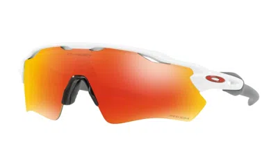 Oakley Unisex - Radar Ev Path Sunglasses In Polished White Prizm Ruby In Orange