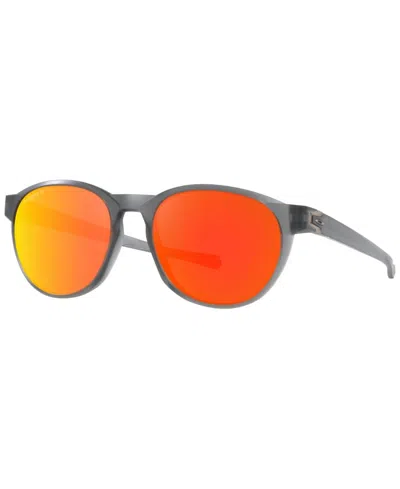 Oakley Unisex - Reedmace Sunglasses In Matte Grey Smoke Prizm Ruby Polarized In Multi