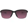 Oakley Unstoppable 65mm Gradient Polarized Oversize Rectangular Sunglasses In Black