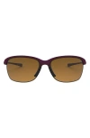 Oakley Unstoppable 65mm Gradient Polarized Oversize Rectangular Sunglasses In Raspberry/brown P