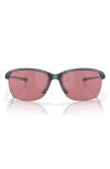 Oakley Unstoppable 65mm Prizm™ Gradient Oversize Polarized Rectangular Sunglasses In Shiny Black
