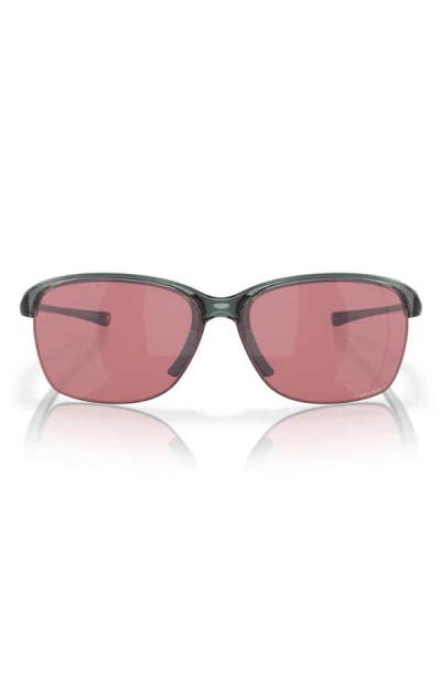 Oakley Unstoppable 65mm Prizm™ Gradient Oversize Polarized Rectangular Sunglasses In Shiny Black