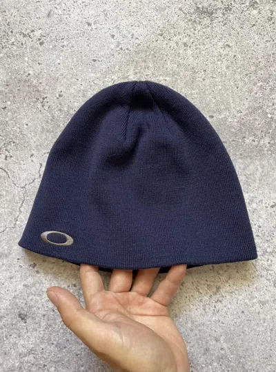 Pre-owned Oakley Vintage  Hat Beanie 90's Outdoor Gorpcore Streetwear In Blue