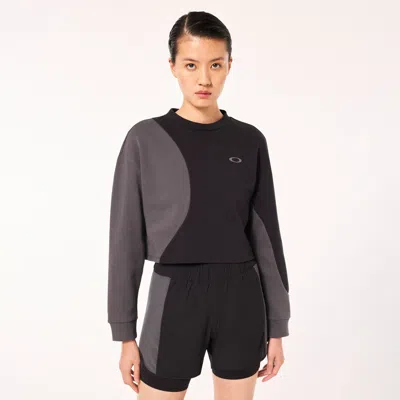 Oakley W Pursuit Cruise Crop Sweatshirt In Black,gray