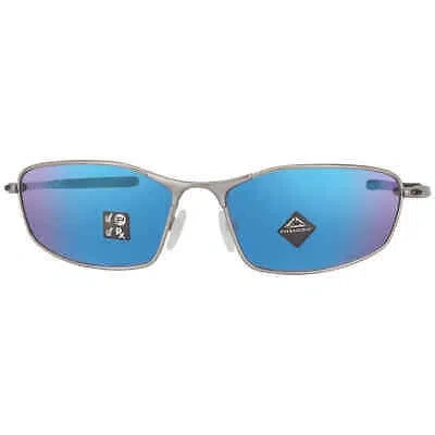 Pre-owned Oakley Whisker Prizm Sapphire Polarized Rectangular Men's Sunglasses Oo4141 In Blue