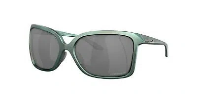 Pre-owned Oakley Wildrye Sunglasses, Matte Silver/blue Colorshift Frame, Prizm Black Polar In Prizm Black Polarized