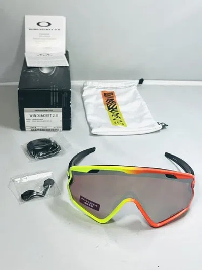 Pre-owned Oakley Wind Jacket 2.0 Sunglasses Harmony Fade Yellow Orange Rare Goggles In Prizm Snow