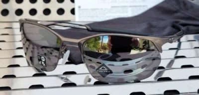 Pre-owned Oakley Wiretap 2.0 4145-0260 Sunglasses Matte Gunmetal W/ Prizm Black Lenses