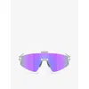 Oakley Womens Oo9404 Latch Shield-frame Acetate Sunglasses In Clear