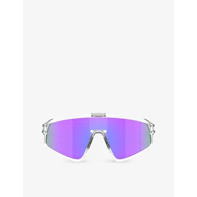 Oakley Womens Oo9404 Latch Shield-frame Acetate Sunglasses In Clear