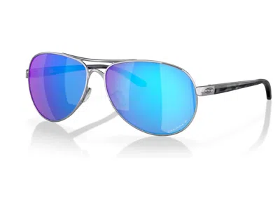 Oakley Women's Feedback Polarized Sunglasses In Chrome/prizm Sapphire In Blue