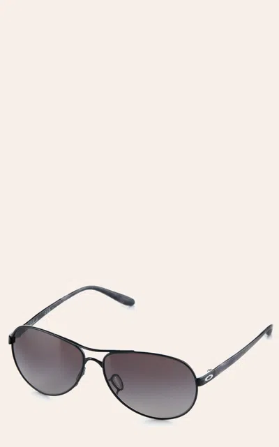 Oakley Women's Feedback Satin Black Prism Gray Gradient Lens Sunglasses