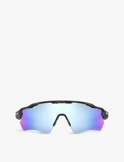 Oakley Mens Black Oo9208 38 Radar Ev Path Shield-frame Acetate Sunglasses