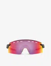 Oakley Womens Black Oo9235 Encoder Strike Rectangle-frame Acetate Sunglasses In Black