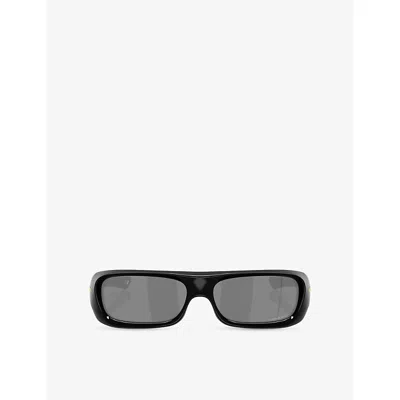 Oakley Womens Black Oo9520 Permian Rectangle-frame Nylon Sunglasses In Neutral