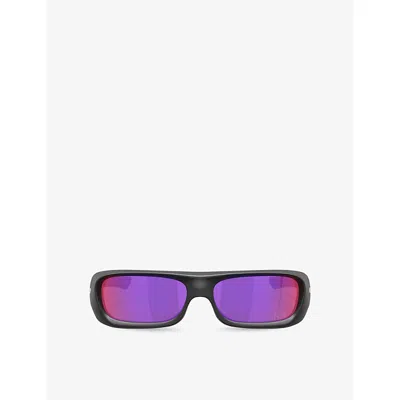 Oakley Womens Black Oo9520 Rectangle-frame Polycarbonate Sunglasses