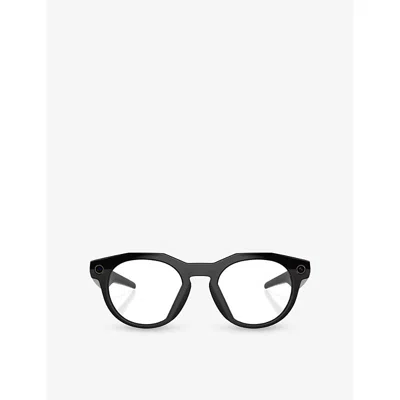 Oakley Womens Black Ow8002 Hstn Round-frame Meta Ai Glasses