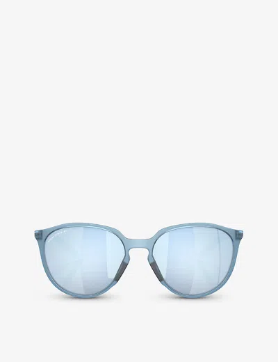 Oakley Womens Blue Oo9288 Sielo Round-frame O Matter™ Sunglasses In Matte Stonewash