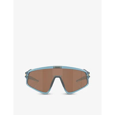 Oakley Km Latch Tm Panel Mask Sunglasses In Transparent Stonewash