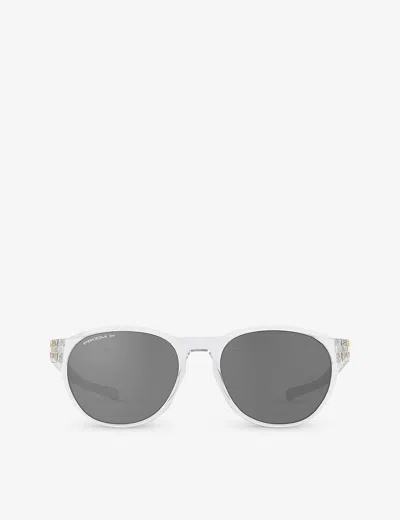 Oakley Womens Clear Oo9126 Reedmace Round-frame Acetate Sunglasses