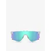 Oakley Womens Clear Oo9280 Bxtr Rectangle-frame Acetate Sunglasses In Clear