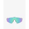 Oakley Womens  Oo9404 Latch Shield-frame Acetate Sunglasses In Clear