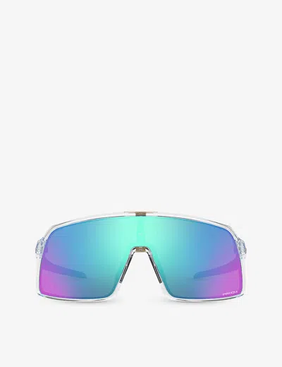 Oakley Womens Clear Oo9406 Sutro Rectangle-frame Acetate Sunglasses