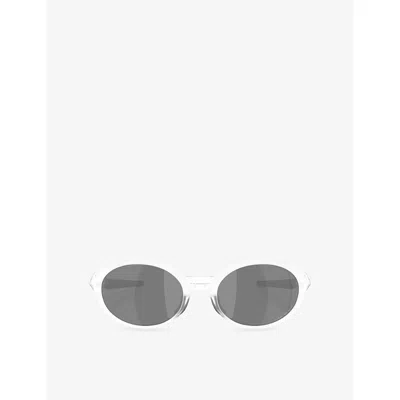 Oakley Oo9438 Oval-frame Nylon Sunglasses In Gray