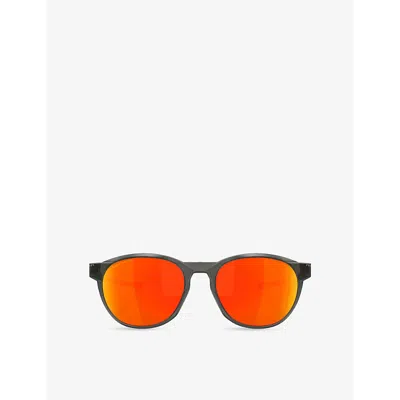 Oakley Womens Grey Oo9126 Reedmace Round-frame Acetate Sunglasses In Silver