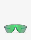 Oakley Womens Grey Oo9248 Corridor Shield-shape Acetate Sunglasses In Grey