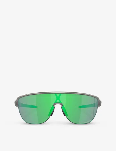 Oakley Womens Grey Oo9248 Corridor Shield-shape Acetate Sunglasses