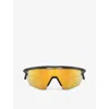 Oakley Frame Wraparound Sunglasses Nose Pads Rubberized Temples In Grey