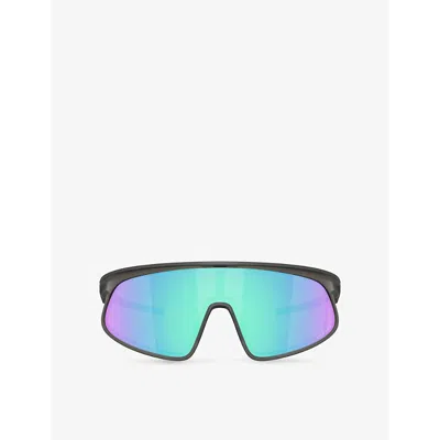 Oakley Womens Grey Oo9484d Rslv Rectangle-frame O Matter™ Sunglasses