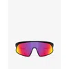 Oakley Womens Black Oo9484d Rslv Rectangle-frame  O Matter™ Sunglasses In Black