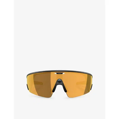 Oakley Womens Black Ow8001 Rectangle-frame Acetate Sunglasses