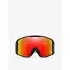 Oakley Womens Black Oo7070 01 Line Miner™ Shield-frame O Matter Snow Googles In Black