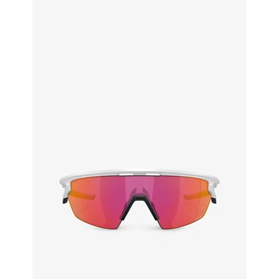 Oakley Womens White Oo9403 Sphaera™️ Shield-frame Acetate Sunglasses In Prizm Field