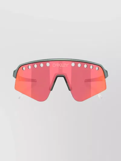 Oakley Wraparound Sunglasses With Adjustable Nose Pads In Pink