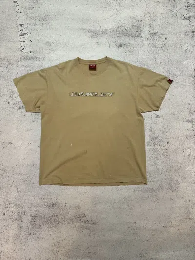 Pre-owned Oakley X Outdoor Life Vintage Oakley T Shirt 2000s Center Big Logo Gorpcore In Beige