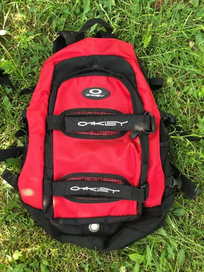 Pre-owned Oakley X Vintage Oakley Backpack Y2k 2000s Tech Wear In Red