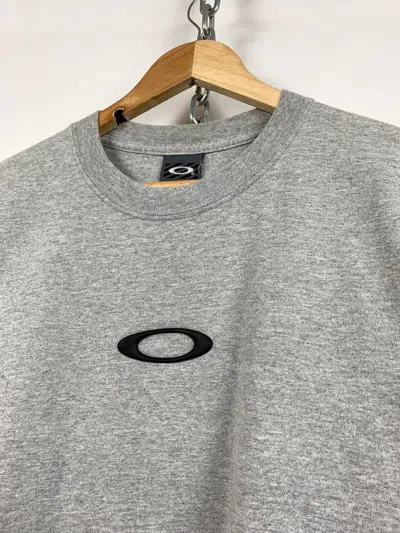 Pre-owned Oakley X Vintage Oakley Center Logo Grey T-shirt