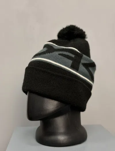 Pre-owned Oakley X Vintage Oakley Hat/scarf Y2k Vintage Knitted Reversible In Black