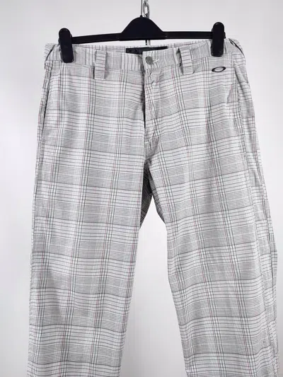 Pre-owned Oakley X Vintage Y2k Oakley Multicolor Check Straight Nylon Pants Trousers